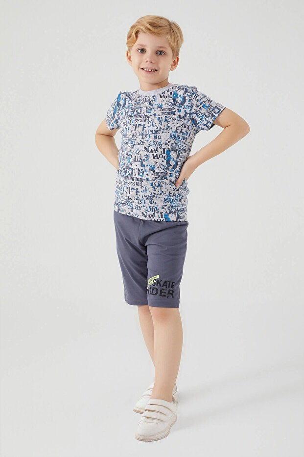 Boy's bermuda set - gray melange - 2