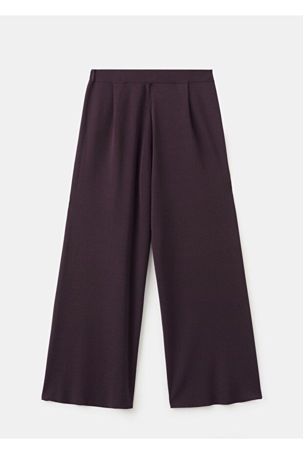 Orta bel triko pantolon - 3