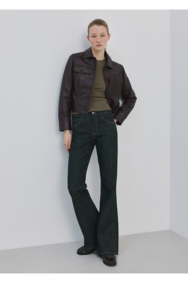 Lastik örgü pamuklu bluz - 2