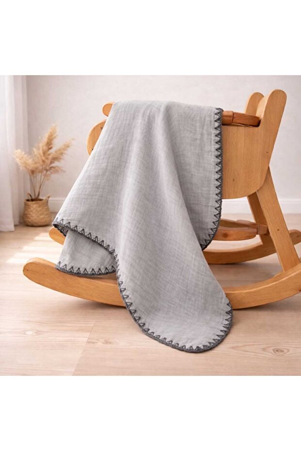 100% Cotton 4-Layer Muslin Soft Textured Baby Blanket