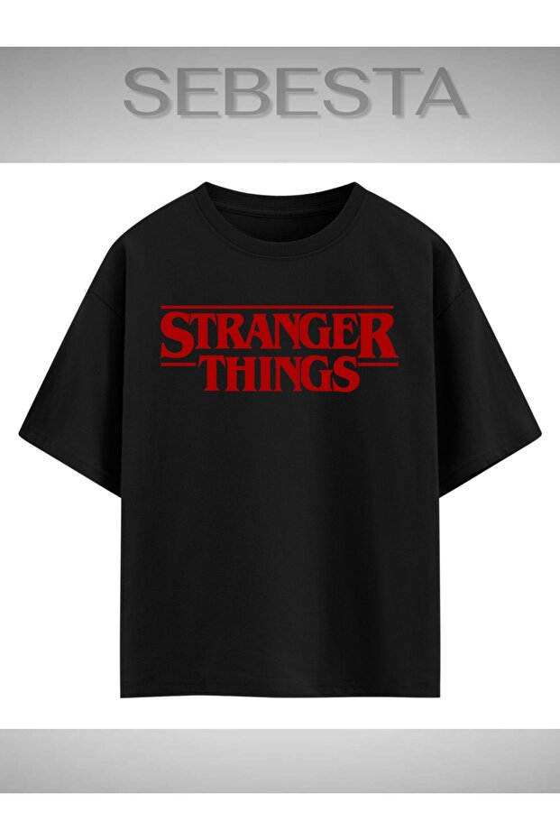 Stranger Things Printed Premium Oversize T-Shirt