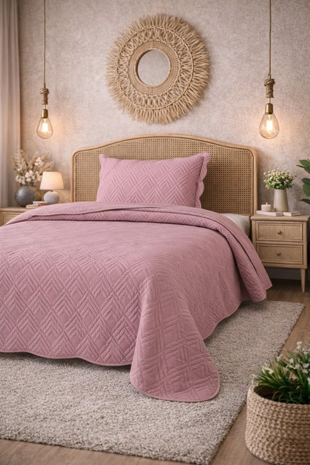 Velvet Single Bedspread Set |   180X240 cm |   Soft-Textured |   Modern & Stylish Bedroom Decor