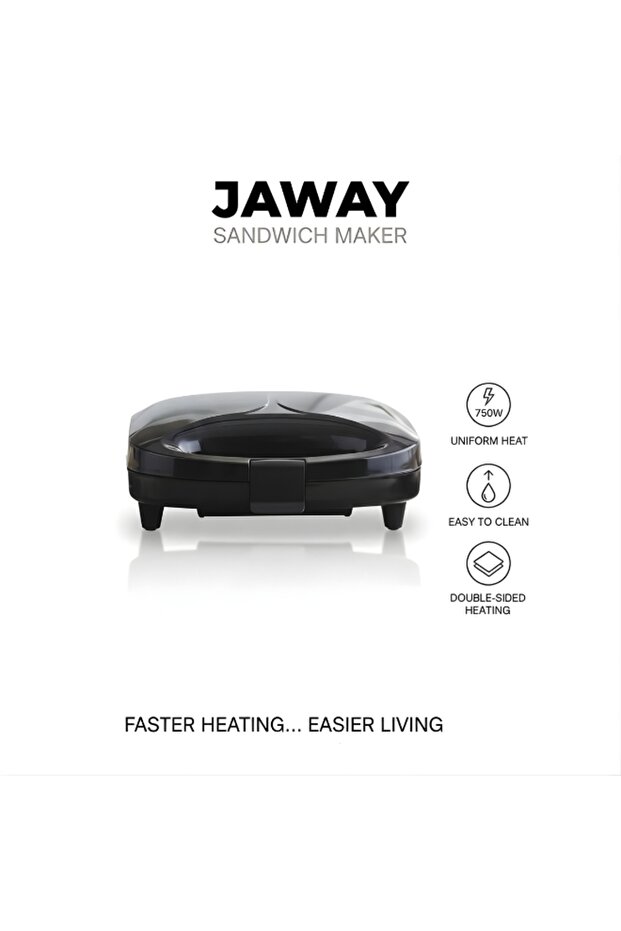 صانع الساندويتشات Jaway JAW‑501 بقوة 750 واط بطبقة غير لاصقة وتسخين مزدوج وتحكم تلقائي في الحرارة