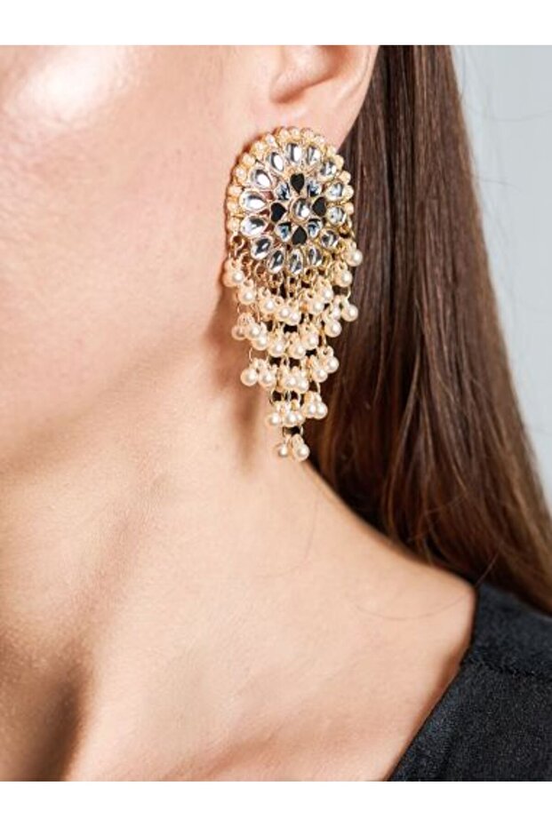 Cercei statement cu perle - 2