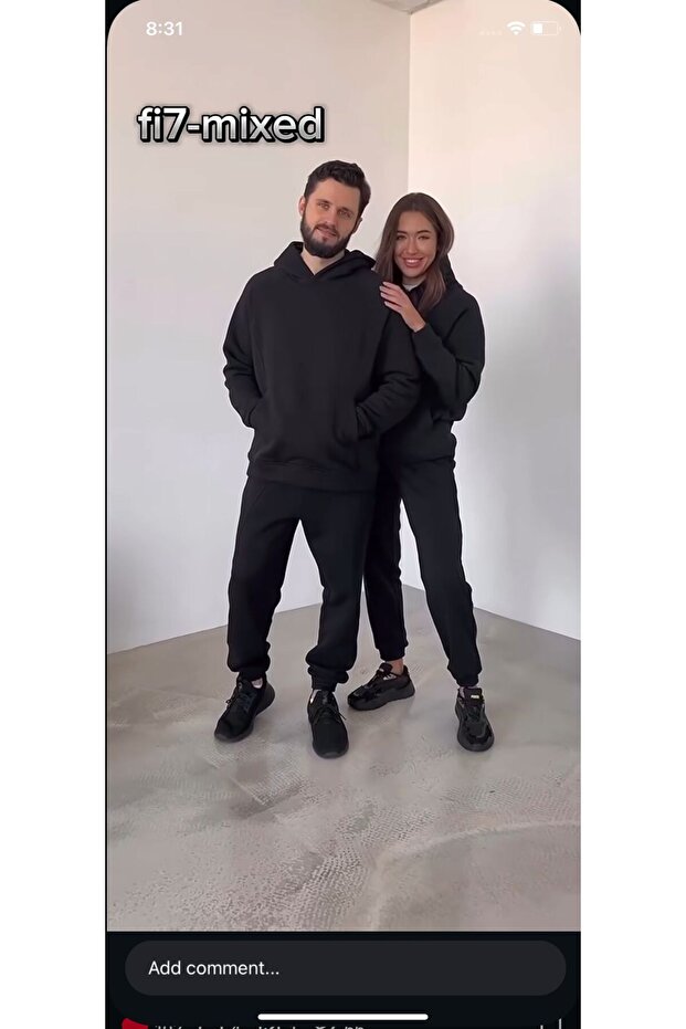Unisex Oversize Basic Eşofman Takımı Kapüşonlu Premium - 5