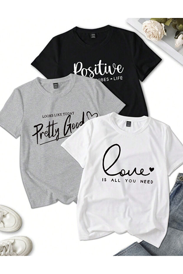 Unisex Men'S/Women's Pretty Good 3-Pack Custom Printed Oversize Cotton T-Shirt