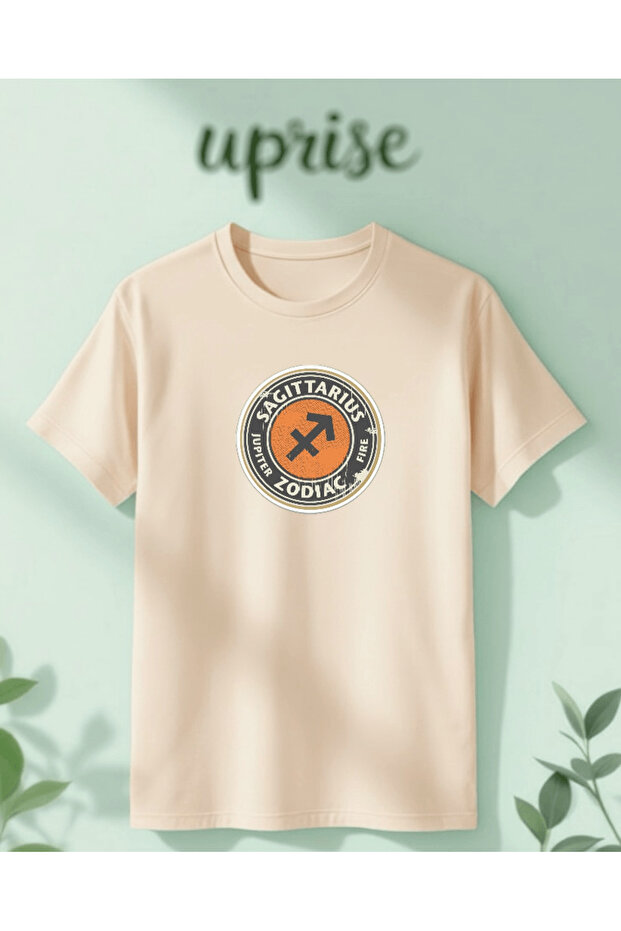 Sagittarius Zodiac Sign Astrology Zodiac Printed Cotton Oversize T-Shirt
