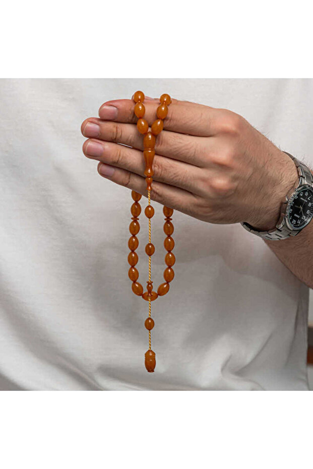 سبحة صلاة عنبرية قابلة للضغط