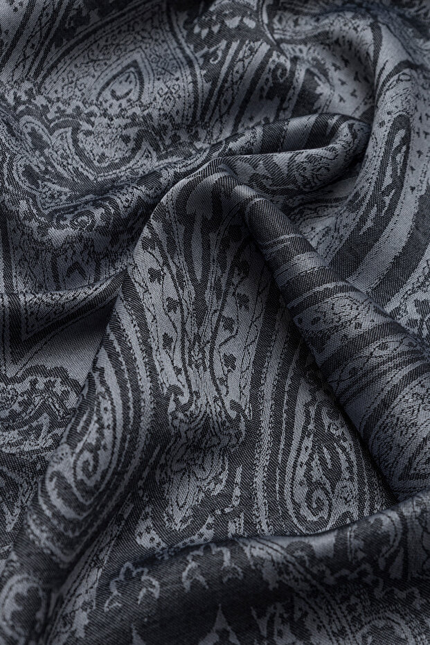 Ethnic Patterned Shawl Gray - 1