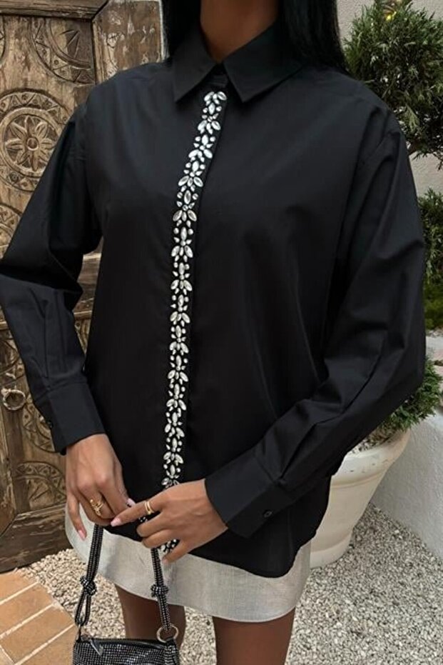 Önü Şerit Taşlı Gömlek 3448 - 5