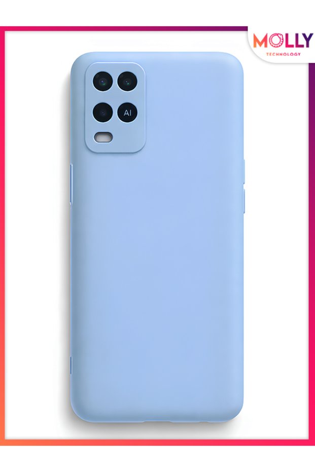 Baby Blue Liquid Inside Velvet Matte Silicone Case for Oppo A54