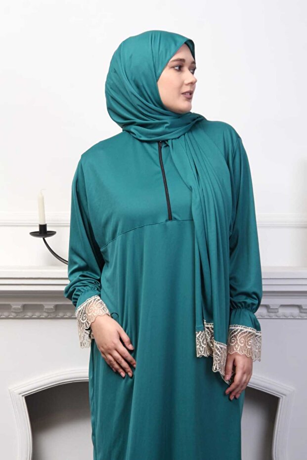 One-Piece Zippered Shawl Prayer Dress