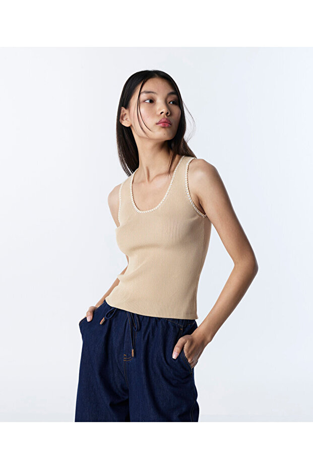 KONTRAST DİKİŞLİ TRİKO - 1