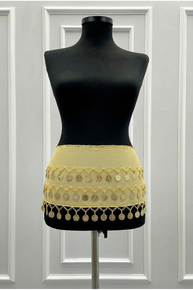 Gold Şakira Belly Dancer Dance Belt with Sequin Bell Henna Play Entertainment Wedding Shakira Belt