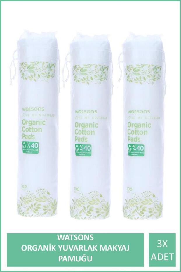 Watsons Organik Yuvarlak Makyaj Pamuğu 100 Adet X3 Adet
