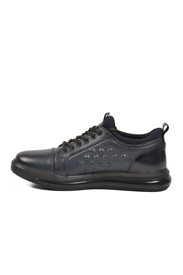 Navy Blue Genuine Leather Men's Casual Shoes Marcomen Airbagsole 152-20182 m