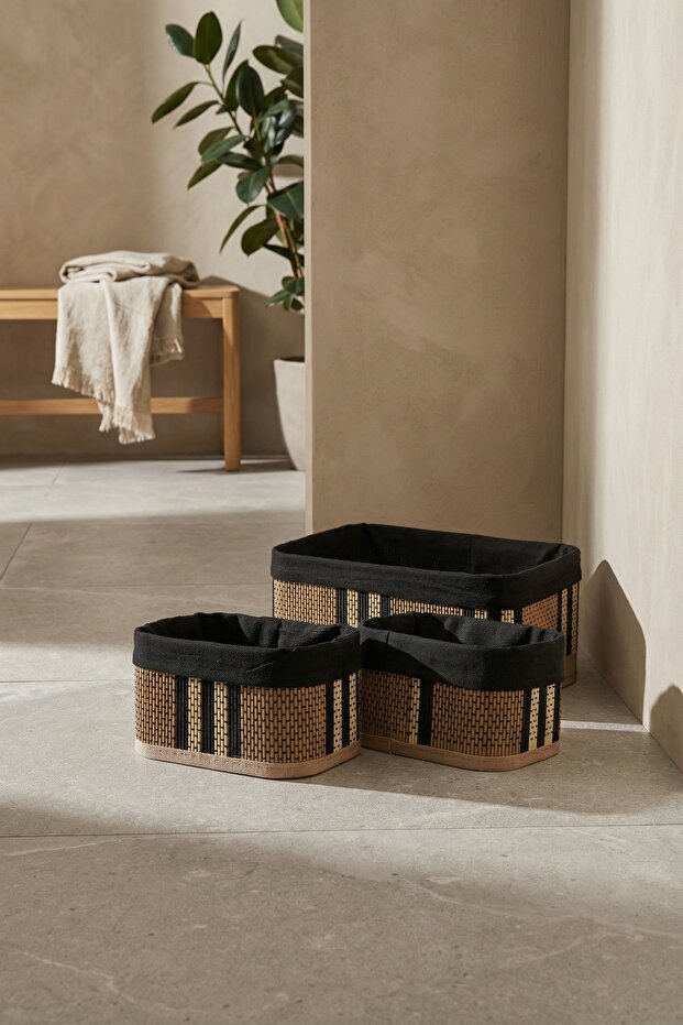 Nordic 3 lü Bambu Sepet Seti - 1