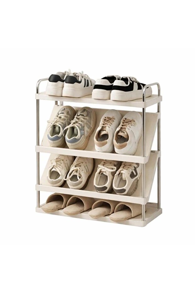 رف أحذية ثلاثي الطبقات بتصميم مائل - 2