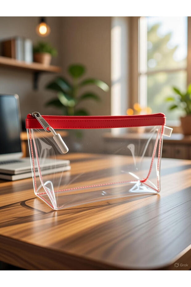 Transparent Handbag - Red - 1