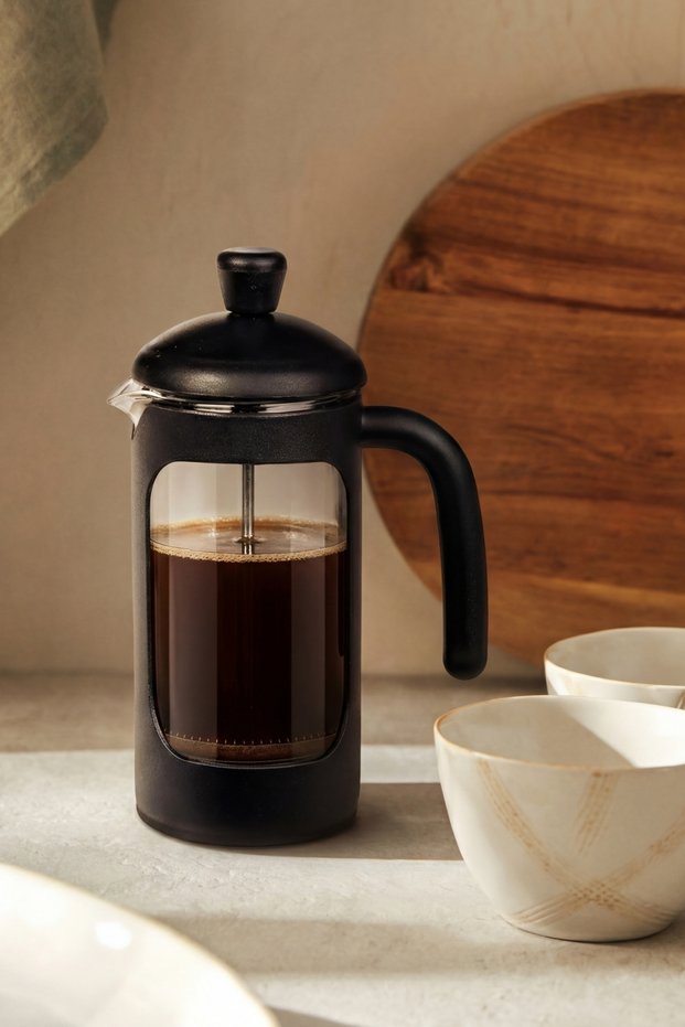 Borosilicate Glass French Press 350 ml – Heat Resistant Filtered Coffee/Herbal Tea Maker