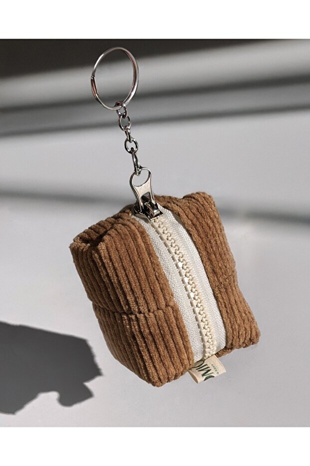 Handmade Taba Velvet Mini Wallet , Bag Charm, Keychain Offcut Collection Sandal XS