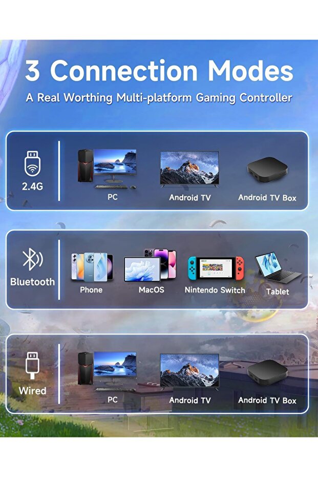 وحدة تحكم ألعاب لاسلكية من أزوني، وحدة تحكم ألعاب لأجهزة الكمبيوتر/أندرويد/ستيم/سويتش/آي أو إس - 8