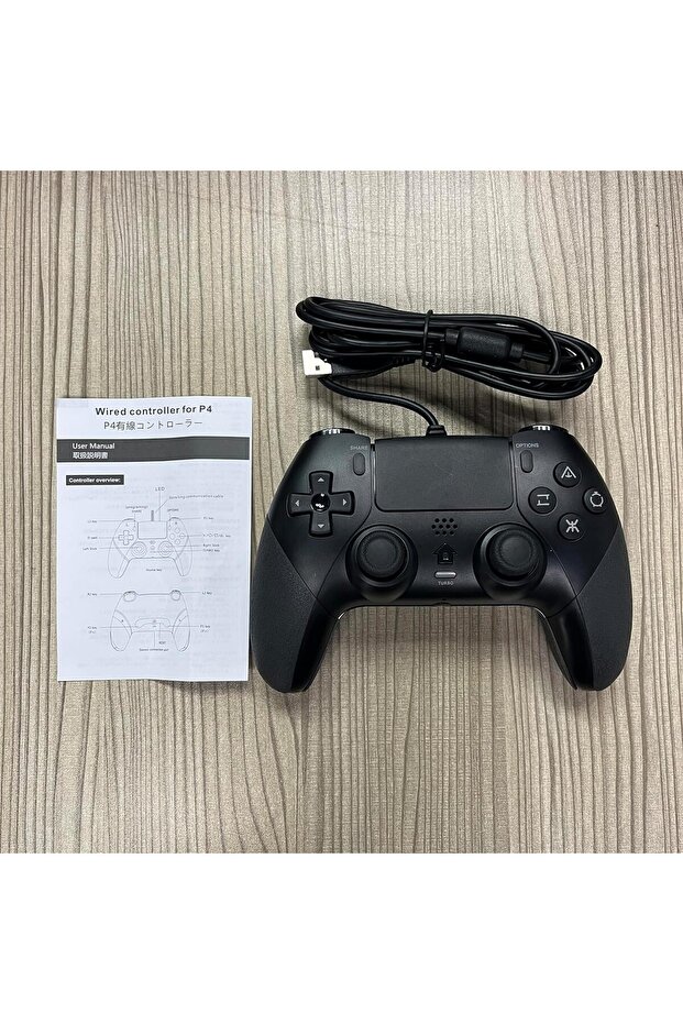 وحدة تحكم بأسلاك من GAMFAMI لجهاز بلاي ستيشن 4 مزودة بأزرار برمجة متقدمة وخاصية الاهتزاز المزدوج - 5