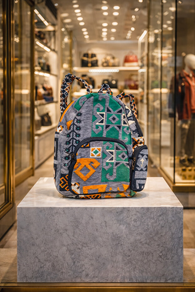 حقيبة ظهر أصلية منسوجة يدويًا بثلاثة أقسام - 3