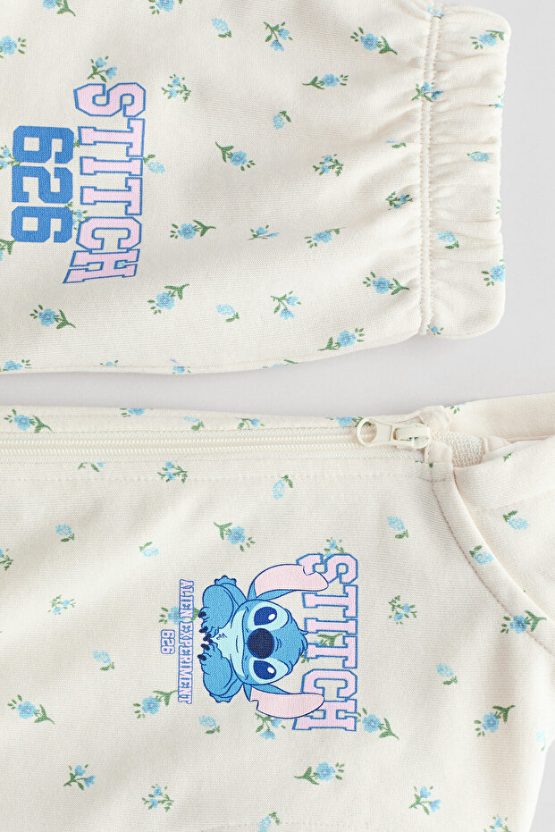 2 Parçalı Baskılı Sweatshirt Set - 3