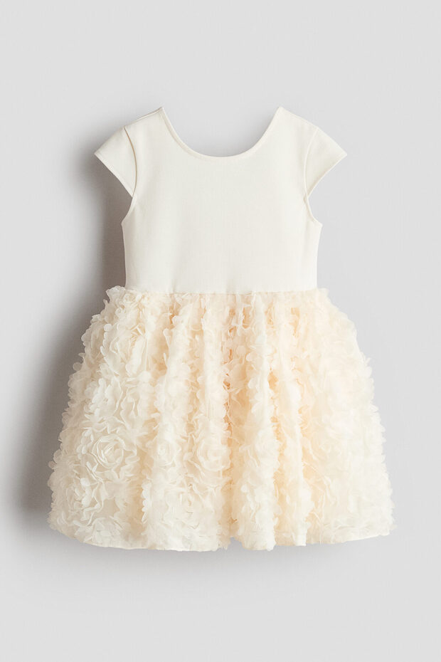 Çiçek Aplikeli Elbise - 4