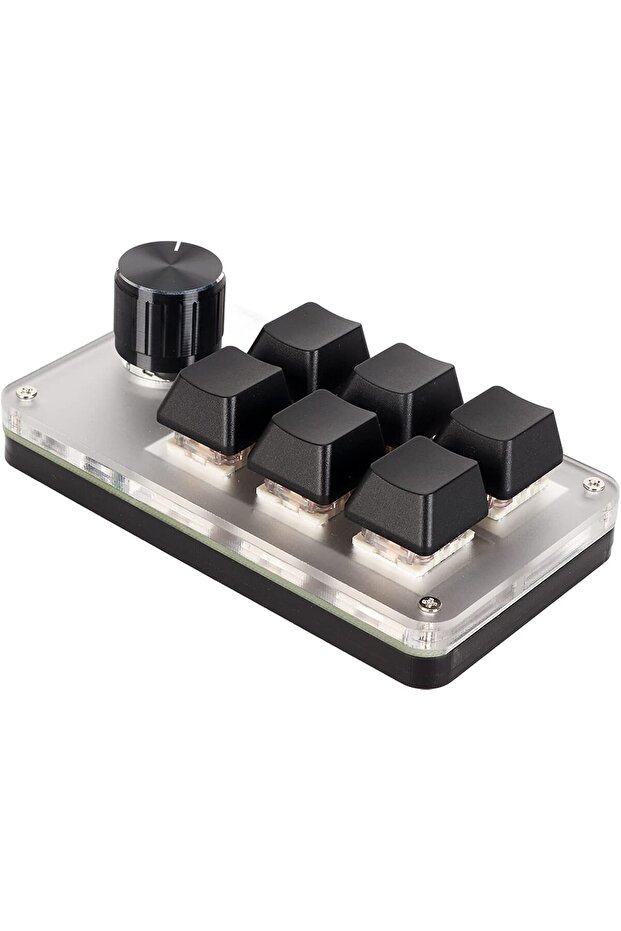 لوحة مفاتيح ماكرو قابلة للبرمجة، لوحة مفاتيح ماكرو ميكانيكية للألعاب مع مقابض قابلة للتخصيص، مفتاح أحمر، واحدة - 1