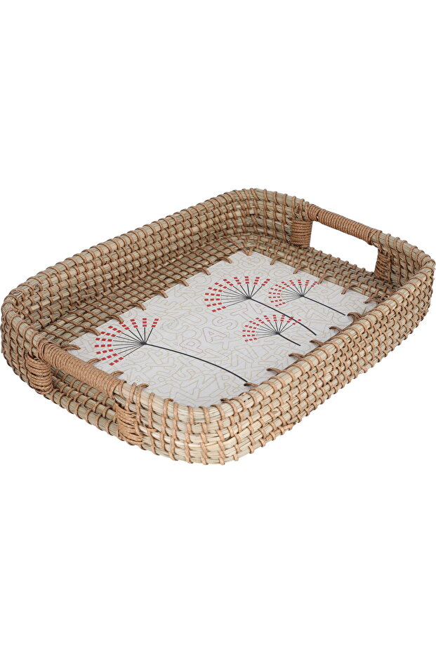 Al Saif Gallery Wicker Serving Basket, 39 cm, Rectangular - Multicolor - 2