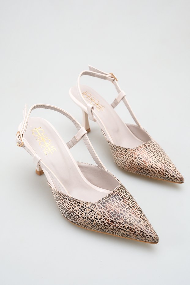 Imola Women's Snake Heeled Ballerina Shoes – 5 cm Heel, Casual and Office Chic 1115
