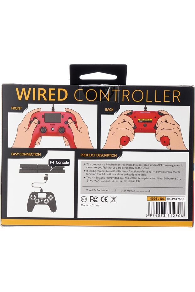 وحدة تحكم بلاي ستيشن 4 بأسلاك من K Gaming، لون أحمر - 3