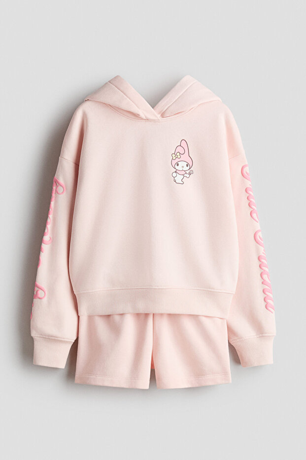 2 Parçalı Baskılı Sweatshirt Set - 1