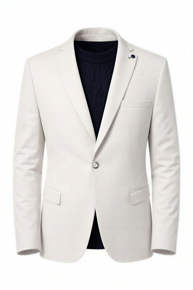 Stone Color Slim Fit Men's Blazer Jacket – Modern Office & Event Style