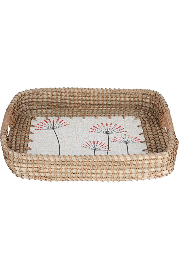 Al Saif Gallery Wicker Serving Basket, 39 cm, Rectangular - Multicolor - 1