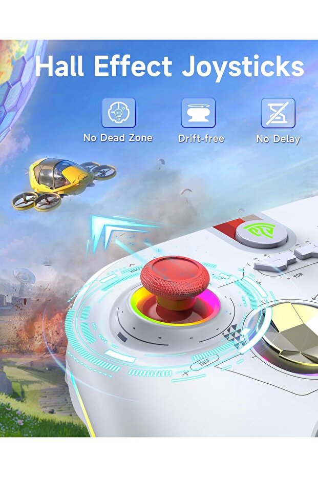 وحدة تحكم ألعاب لاسلكية من أزوني، وحدة تحكم ألعاب لأجهزة الكمبيوتر/أندرويد/ستيم/سويتش/آي أو إس - 4