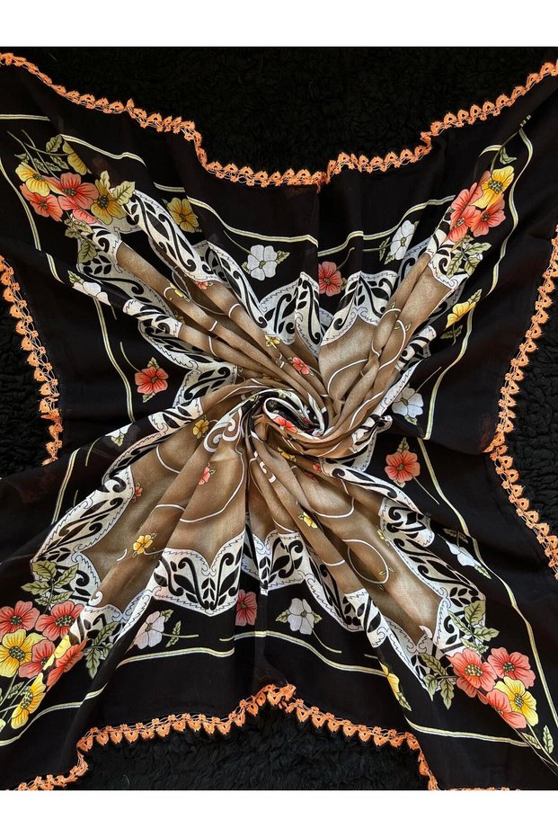 Crochet Embroidered Scarf/Yemeni/Textile/Cloth