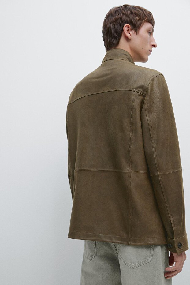 Distressed deri ceket - 3