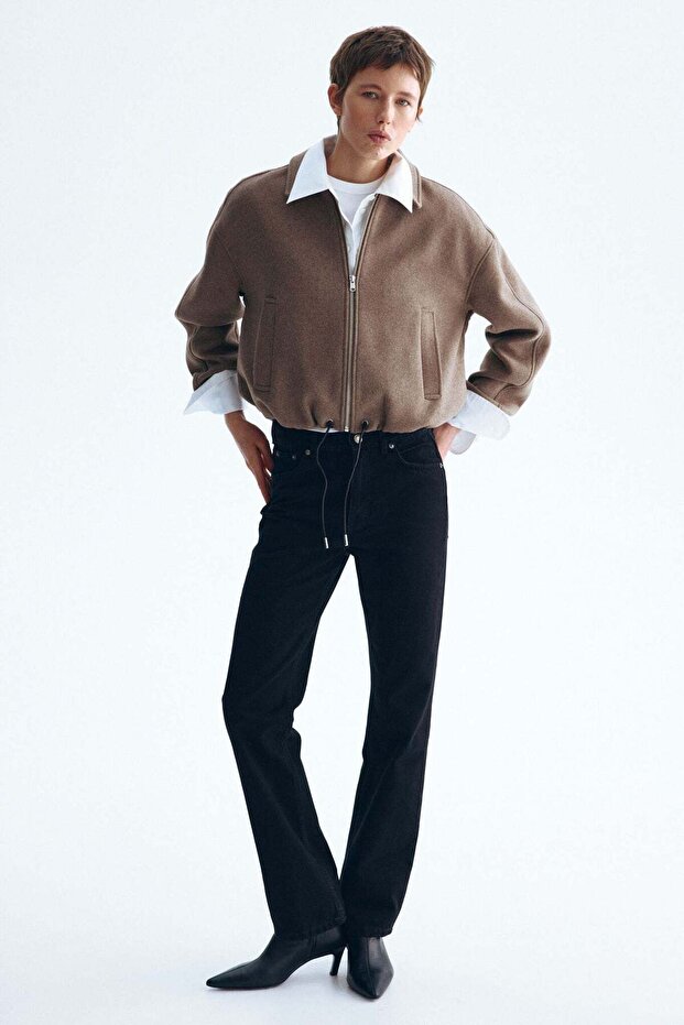 Short wool-blend jacket