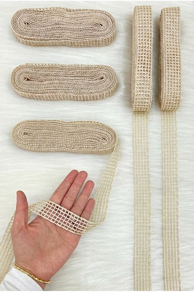 Cream Mesh Ribbon 2.5cm 10m, Bride, Groom, Bundle, Dowry, Engagement, Promise, Wedding, Gift, Party, Decoration