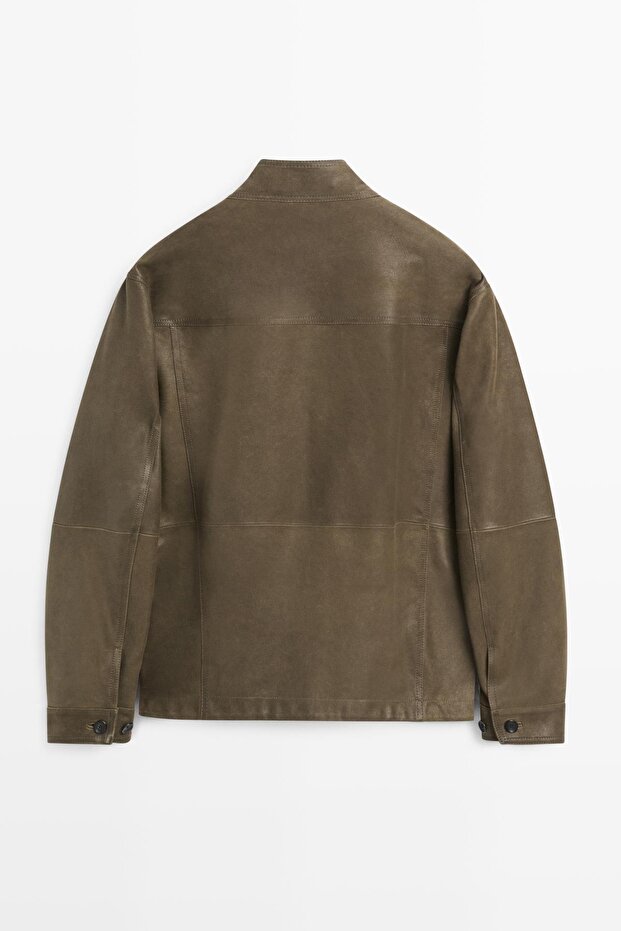 Distressed deri ceket - 8