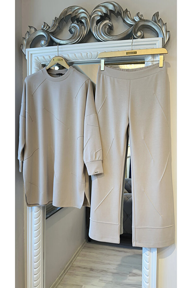 Kadın Oversize Takım - Bej - 2