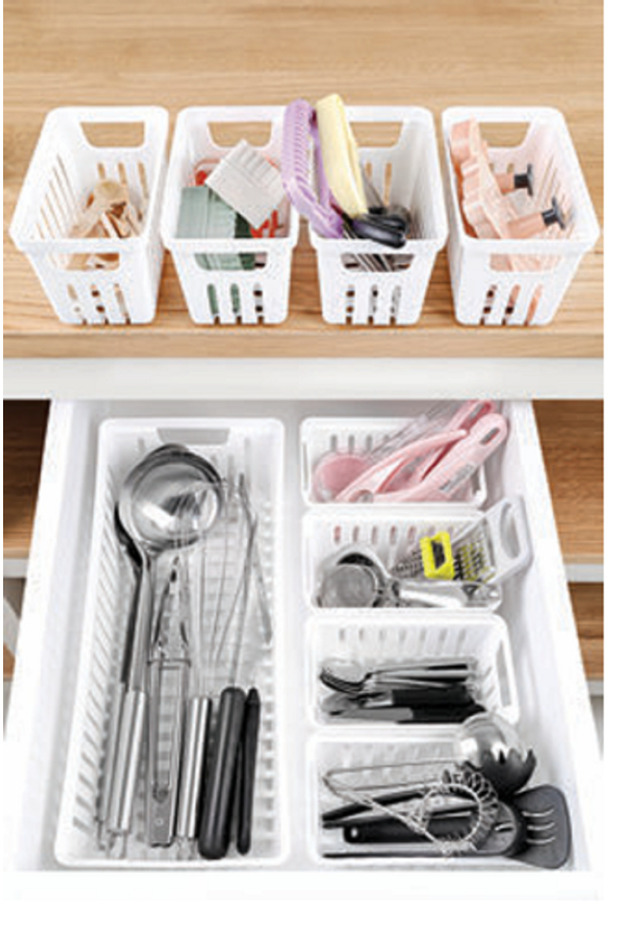 Practical 4-Piece Small Size Rectangular Organizer Basket - 2