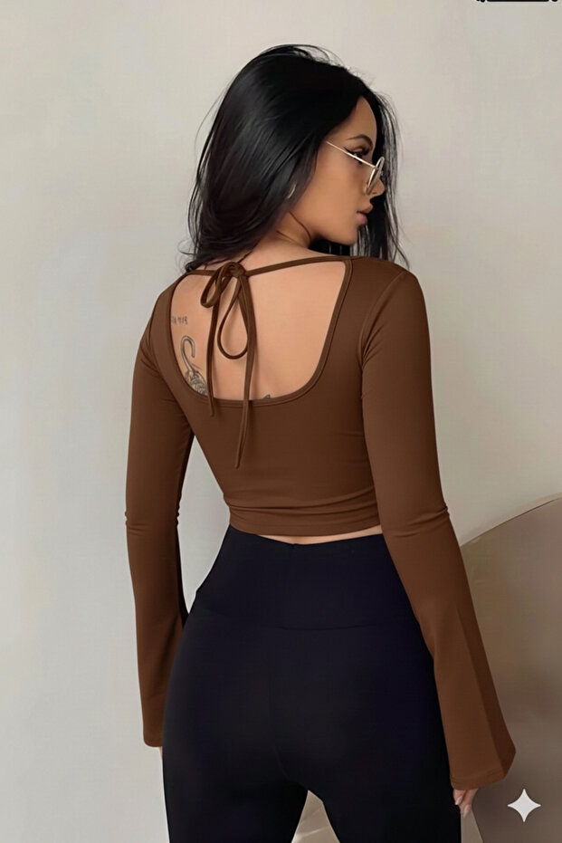 Ispanyol Kol Basic Crop Top - 2