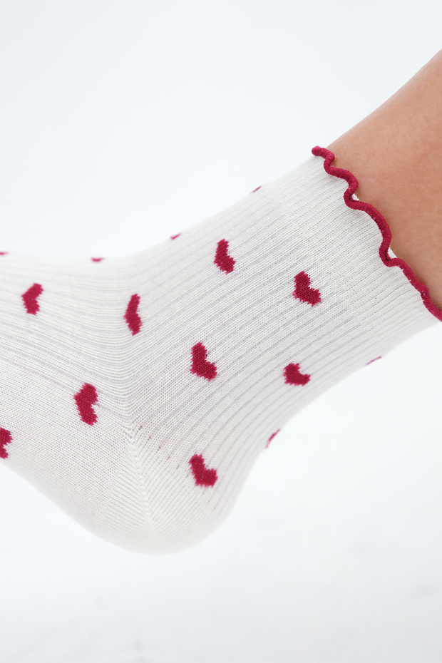 جوارب بنقشة قلب، عبوة من قطعتين، طراز CRP3007 - 4