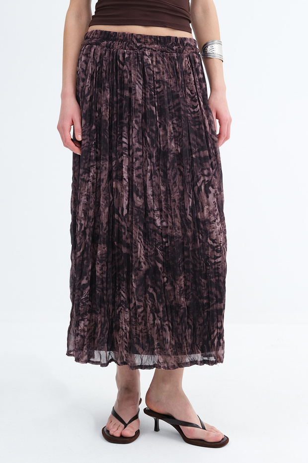 تنورة طويلة منقوشة E18098 - 2