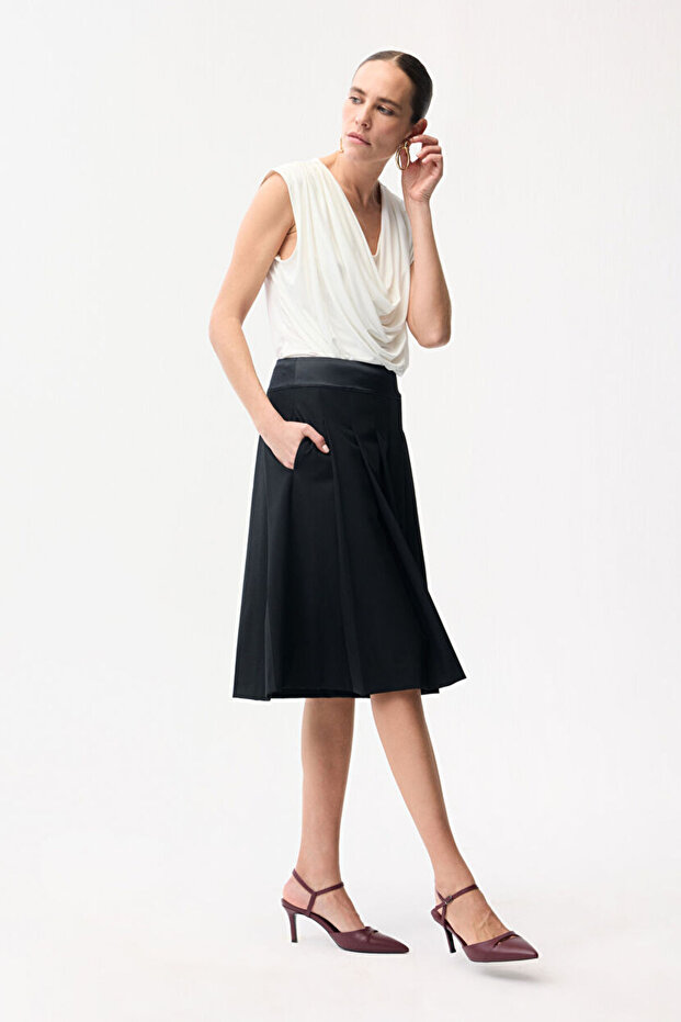 Pilikaşeli Şort Etek - 4