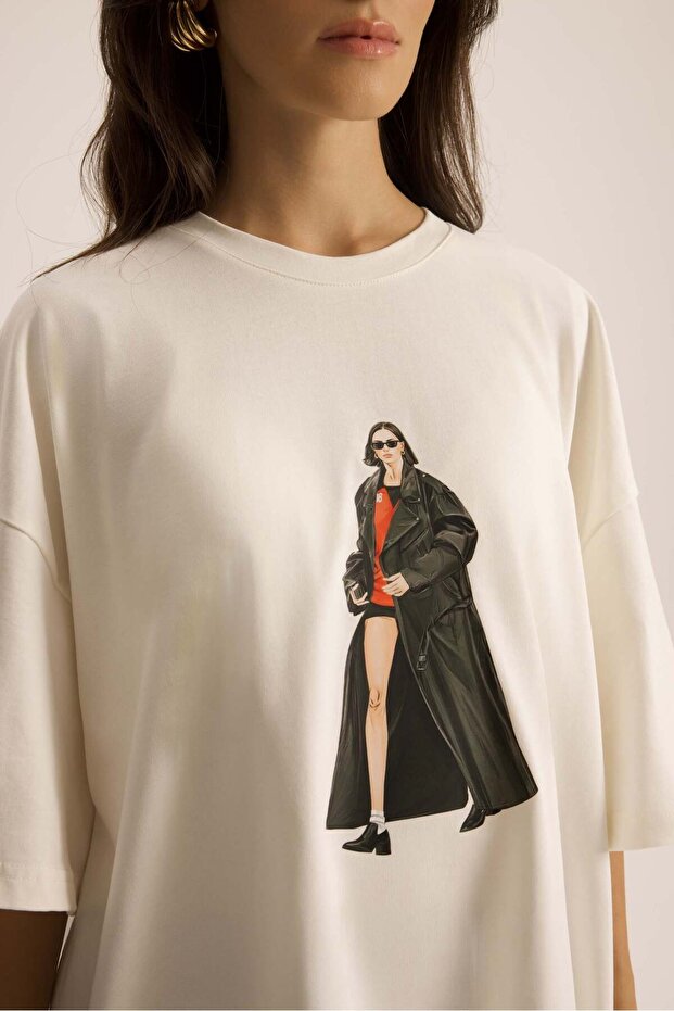 Simone Oversize Beyaz T-Shirt - 7